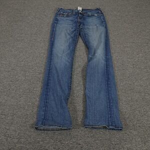 True Religion Jeans Womens 27 Blue Medium Wash Billy Low Rise Bootcut Denim USA
